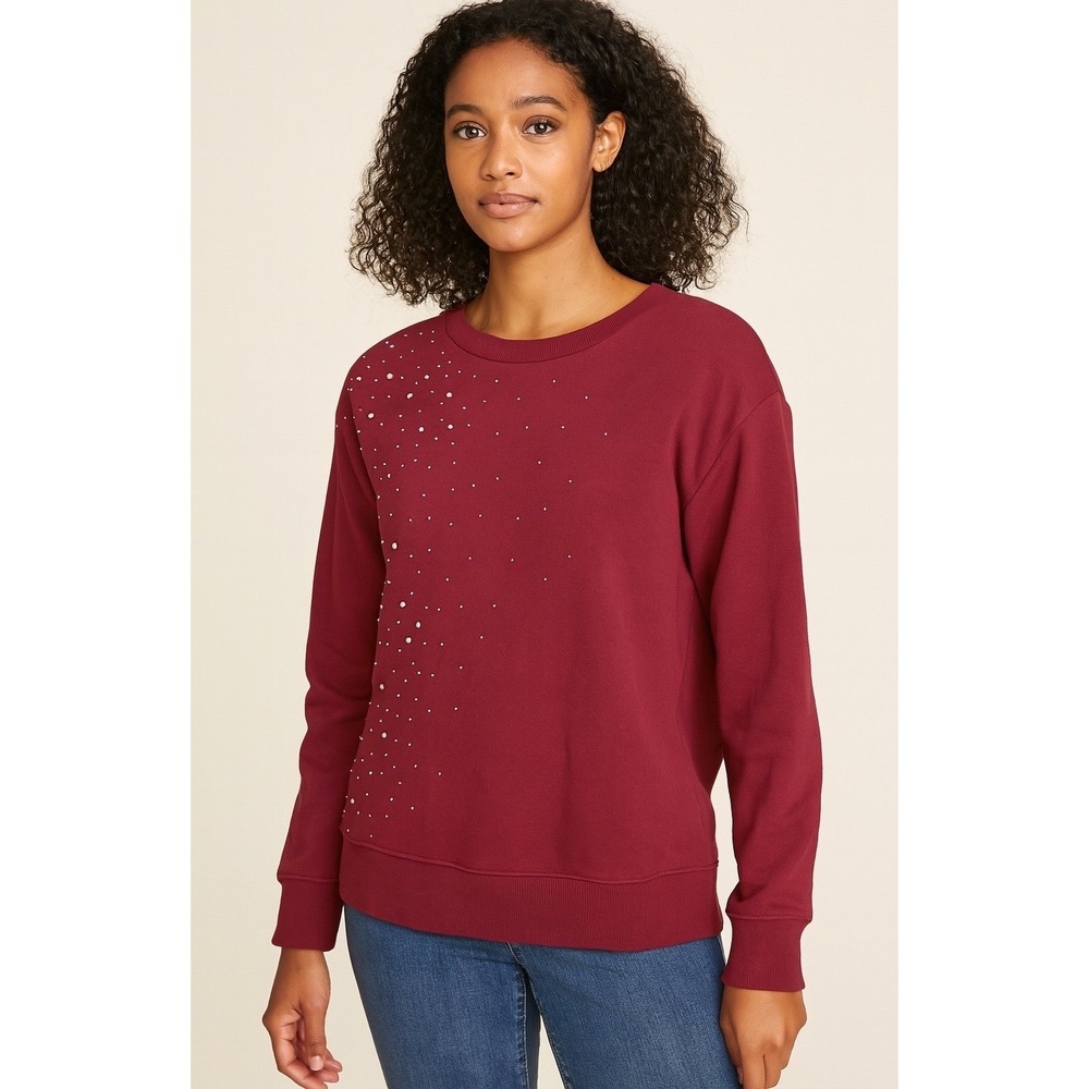 Rafaella maroon burgundy pearl and silver embellishments Medium Grandmacore